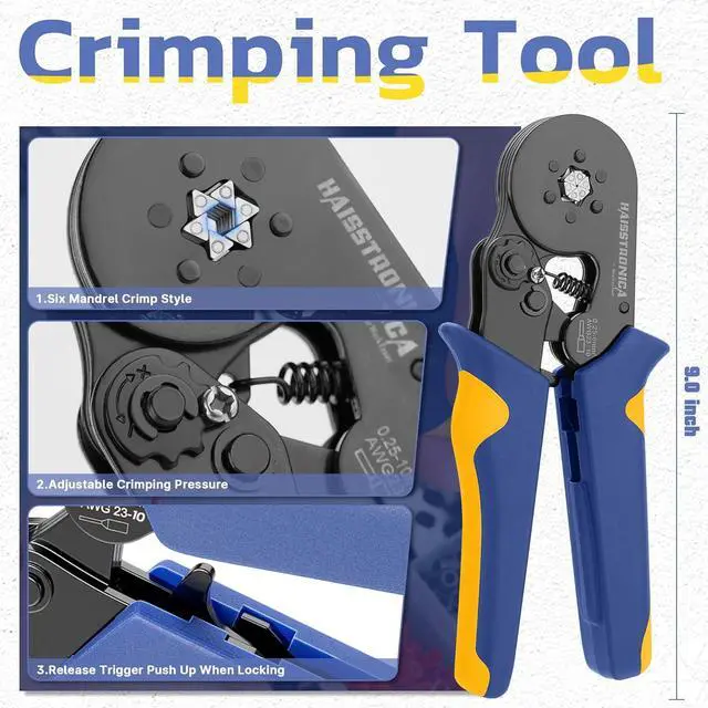 Alt view image 2 of 6 - Ferrule Crimping Tool Kit Black Wire Ferrules Crimper with 1200PCS Ferrule AWG 23-10 Wire End Ferrule Terminals