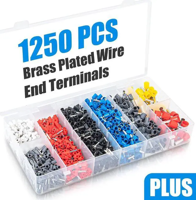 Alt view image 2 of 7 - Ferrule Crimping Tool Kit,  Wire Ferrule Kit with 1250PCS Wire End Ferrules & Crimper Plier, Self-adjustable Ratchet Tool Set for AWG 23-7 Electrical Wire Connectors, 0.25-10mm²