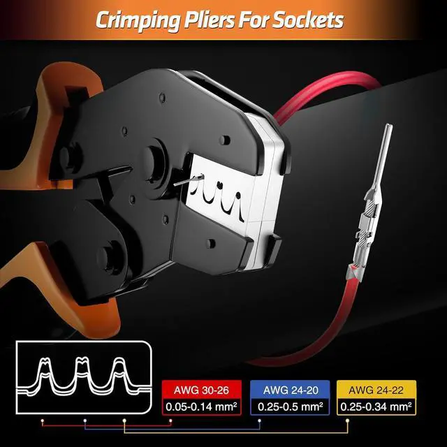 Alt view image 2 of 7 - Crimp Tool Connector Kit, JST-XH/SM/SYP 2.5mm and Dupont 2.54mm Connector Set, 27 Types of Connectors, 30-20 AWG Ratcheting Crimper for JST Series,KF2510,Molex,AMP EI Series