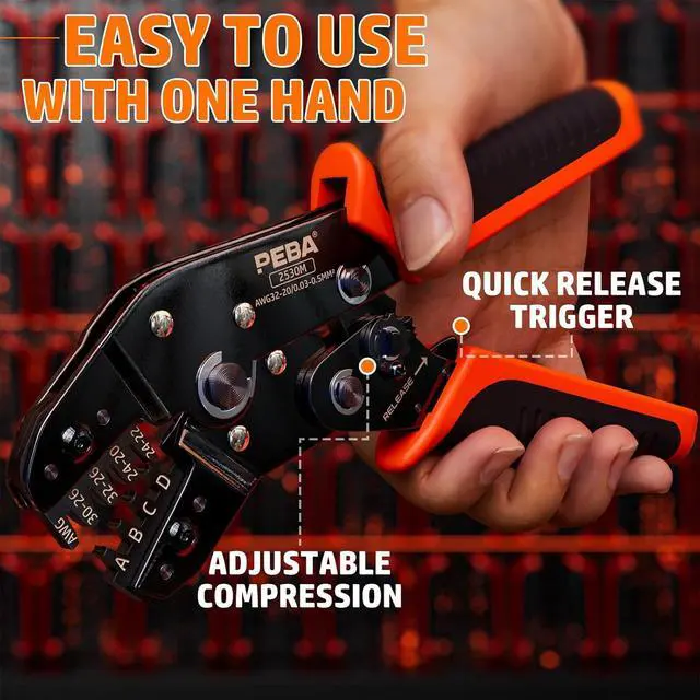Alt view image 6 of 7 - Micro Connector Pin Crimping Tool 32-20AWG, JST Crimping Tool kit with 18 types 2.5mm JST-XH Connectors, Ratcheting Crimper Wire EDM Cutting Jaw for JST-XH/SM/VH 3.96mm,D-Sub,Open Barrel,Molex