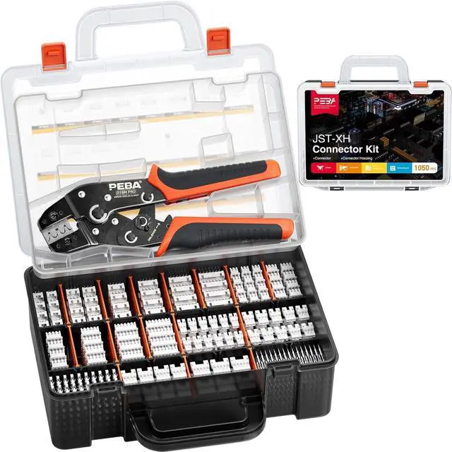 Main image of Micro Connector Pin Crimping Tool 32-20AWG, JST Crimping Tool kit with 18 types 2.5mm JST-XH Connectors, Ratcheting Crimper Wire EDM Cutting Jaw for JST-XH/SM/VH 3.96mm,D-Sub,Open Barrel,Molex