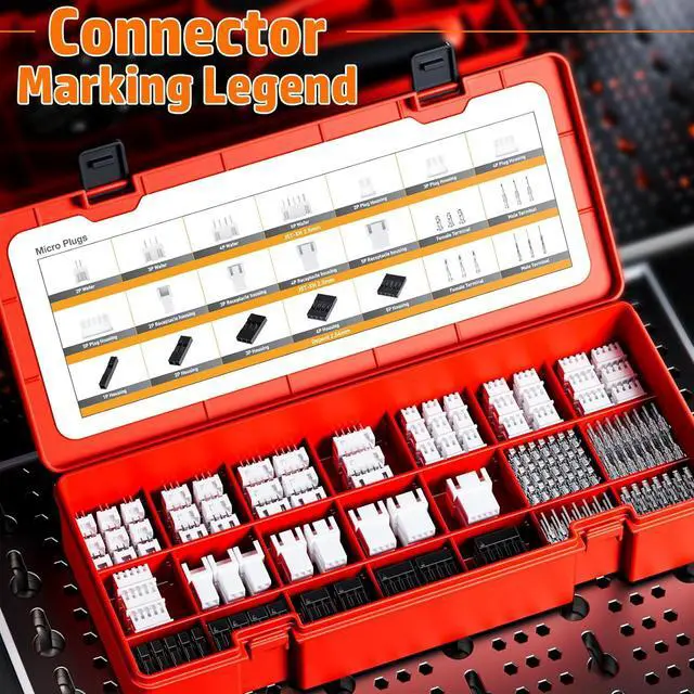 Alt view image 7 of 7 - Crimping Tool Connector Kit, Dupont 2.54mm/JST-XH 2.5mm Connector Kit, 21 Types of Connectors, AWG32-20 Ratcheting Crimper Tool for JST-XH/SM/PH/SYP/RE, Dupont, KF2510, Molex, AMP EI Series, etc