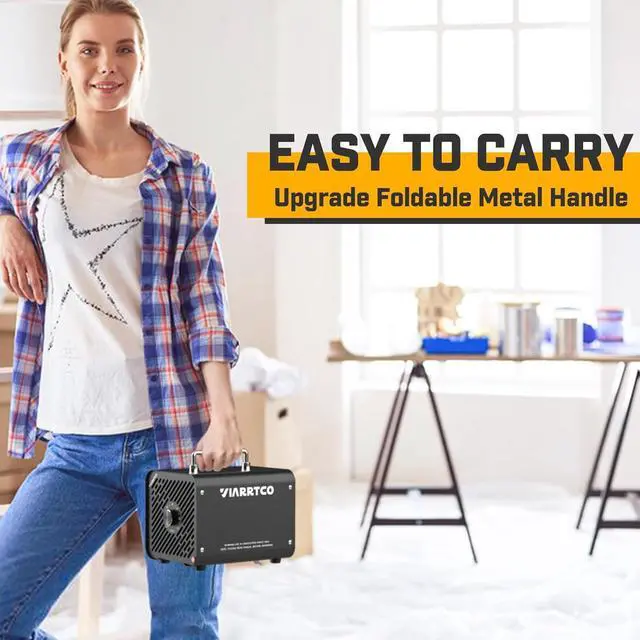 Alt view image 6 of 7 - Ozone Machine Generator 30000mg/h - 6000+ Sq. Ft. Ozone Machine Odor Removal for Home and Car with 120min timer All Metallic Black