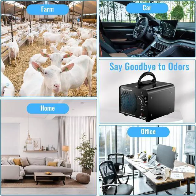 Alt view image 6 of 7 - Ozone Generator 15,000mg/h, Commercial Ozone Machine Odor Removal, High Capacity Ozone Machine, Home Ozone Generator for Car, Home, Smoke, Pet, etc (Black)