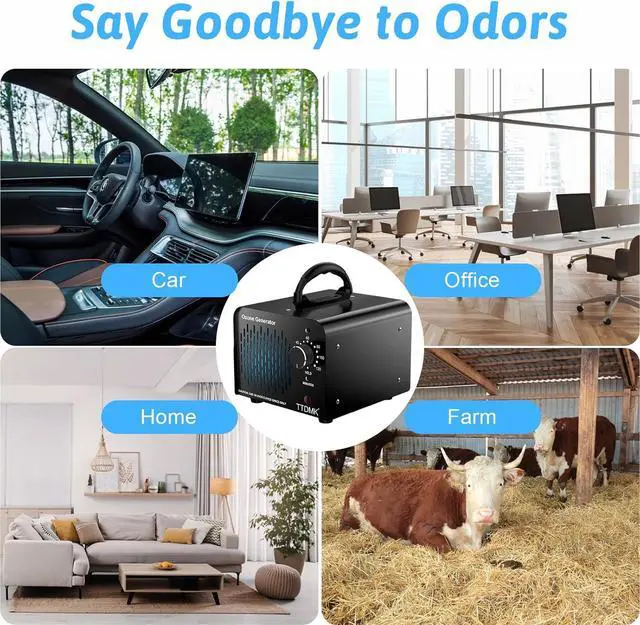 Alt view image 5 of 7 - Ozone Generator 58,000mg/h, Commercial Ozone Machine Odor Removal, High Capacity Ozone Machine, Home Ozone Generator for Car, Home, Smoke, Pet, etc (Black)