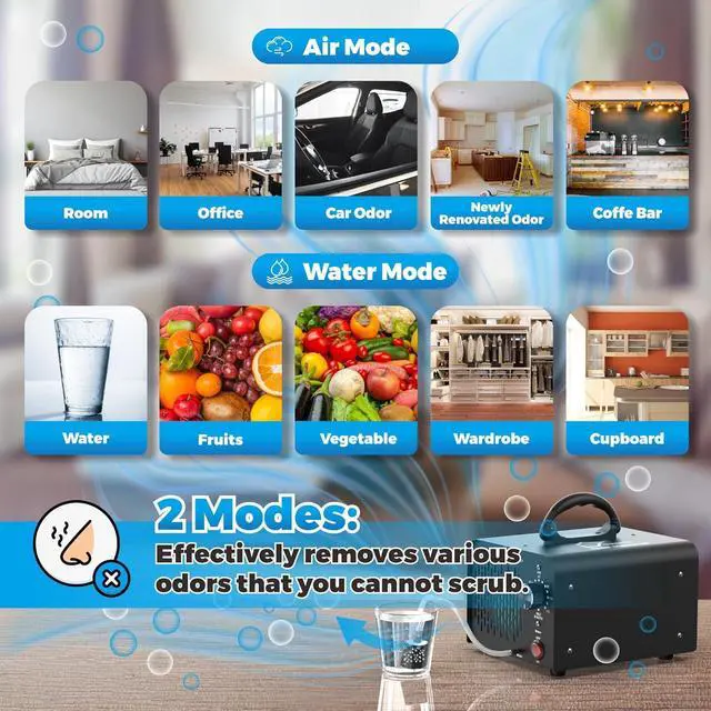 Alt view image 3 of 6 - Ozone Generator Water and Air 38,000mg/h, Commercial Ozone Machine Odor Removal, High Capacity Ozone Machine, Home Ozone Generator for Car, Home and cleaning fruits, vegetables, etc