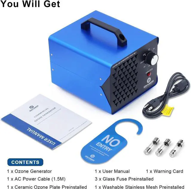 Alt view image 7 of 7 - Ozone Generator 40,000mg/h - Ozone Machine for Home, Smoke, Car, and Pet Room. (Suitable for Area of 7,000 Square Feet) - Blue