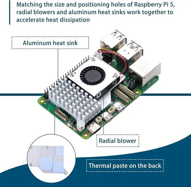 Alt view image 4 of 7 - Metal Case for Raspberry Pi 5, with Pi 5 Official Active Cooler, N04 M.2 NVMe SSD PCIe Peripheral Board and 27W USB C Power Supply for Raspberry Pi 5 8GB 4GB