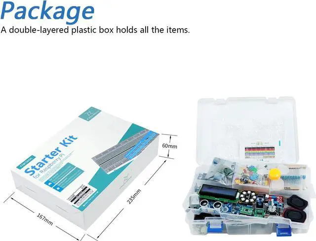 Alt view image 6 of 7 - Complete Starter Kit for Raspberry Pi 5 4 B 3 B+ 400, Python C Java Scratch Code, 708-Page Tutorial, 138 Projects, 386 Items, Camera Speaker Sound Sensor (Raspberry Pi NOT Included)