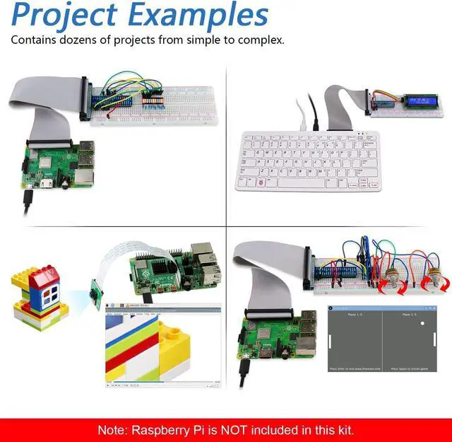 Alt view image 5 of 7 - Complete Starter Kit for Raspberry Pi 5 4 B 3 B+ 400, Python C Java Scratch Code, 708-Page Tutorial, 138 Projects, 386 Items, Camera Speaker Sound Sensor (Raspberry Pi NOT Included)