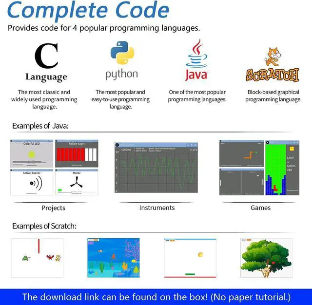 Alt view image 4 of 7 - Complete Starter Kit for Raspberry Pi 5 4 B 3 B+ 400, Python C Java Scratch Code, 708-Page Tutorial, 138 Projects, 386 Items, Camera Speaker Sound Sensor (Raspberry Pi NOT Included)