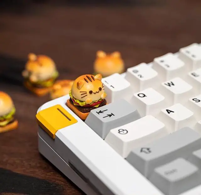 Alt view image 3 of 5 - PBT Cat Keycap Esc keycaps, Stone Clay Handmade, DIY Personality Custom Cartoon Anime Keycap Replacement Gift for Mechanical Keyboard KeyCap