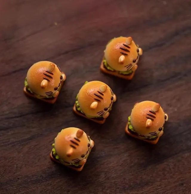 Alt view image 4 of 5 - PBT Cat Keycap Esc keycaps, Stone Clay Handmade, DIY Personality Custom Cartoon Anime Keycap Replacement Gift for Mechanical Keyboard KeyCap