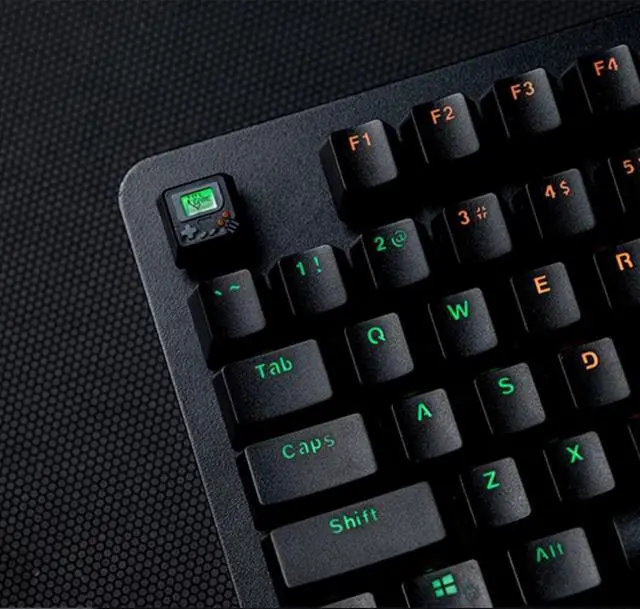 Alt view image 3 of 5 - Game Console Style Keycap - DIY Personality Custom keycaps, Removable panel to replace display content, Backlit Keycap Replacement Gift for Mechanical Keyboard KeyCap (Cross Switch only) Pink