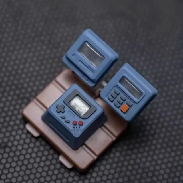 Main image of Game Console Style Keycap - DIY Personality Custom keycaps, Removable panel to replace display content, Backlit Keycap Replacement Gift for Mechanical Keyboard KeyCap (Cross Switch only) Blue