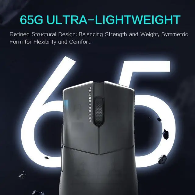 Alt view image 3 of 7 - 4K Wireless Gaming Mouse with RGB Charging Dock,26,000 Dots Per Inch Optical Sensor,PAW3395,Long Battery Life,Ergonomic Mouse Gaming for Laptop,PC,Mac - Black