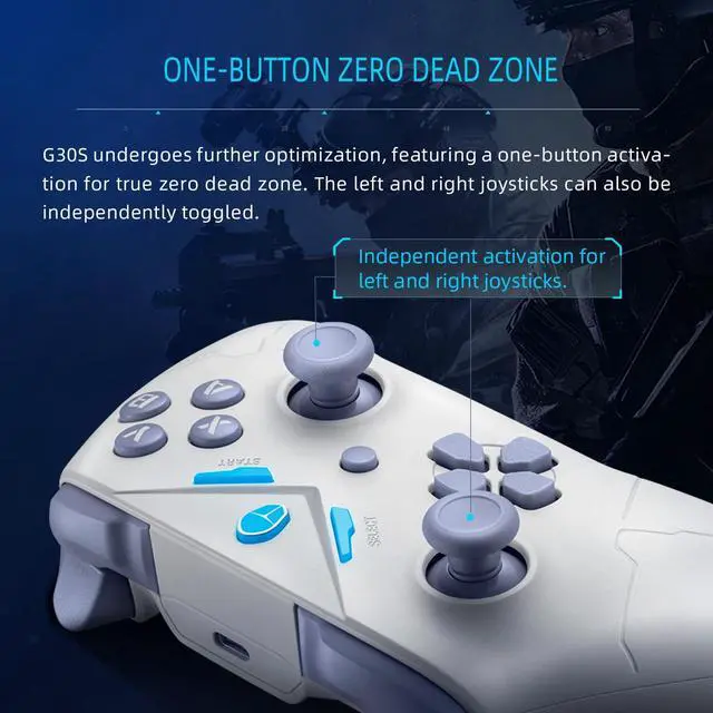 Alt view image 6 of 7 - Thunderobot G30S Wireless PC Controller for Windows PC,Switch,IOS&Android,PC Game Controller with Hall Effect Triggers,Adjustable Height Joystick