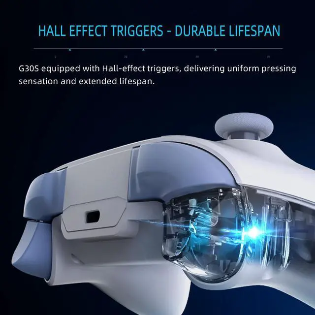 Alt view image 4 of 7 - Thunderobot G30S Wireless PC Controller for Windows PC,Switch,IOS&Android,PC Game Controller with Hall Effect Triggers,Adjustable Height Joystick Black