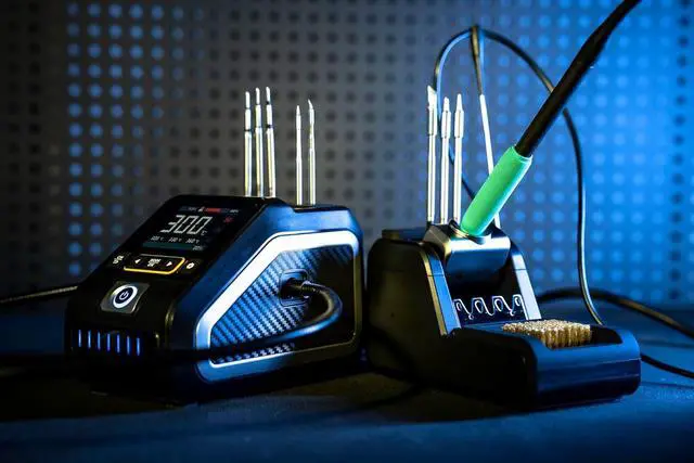 Alt view image 2 of 7 - FNIRSI 200W 245 Precision Digital Soldering Station Kit with 6 F245 Soldering Iron Tips and 2 Helping Hands, Temp Value & Curve Mode, 3 Temperature Storage, Full-Color Display