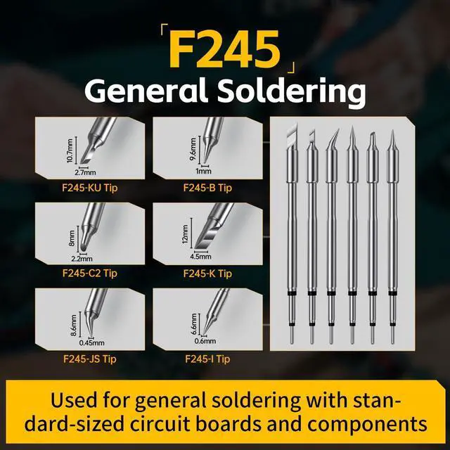 Alt view image 7 of 7 - FNIRSI 200W 245 Precision Digital Soldering Station Kit with 6 F245 Soldering Iron Tips and 2 Helping Hands, Temp Value & Curve Mode, 3 Temperature Storage, Full-Color Display