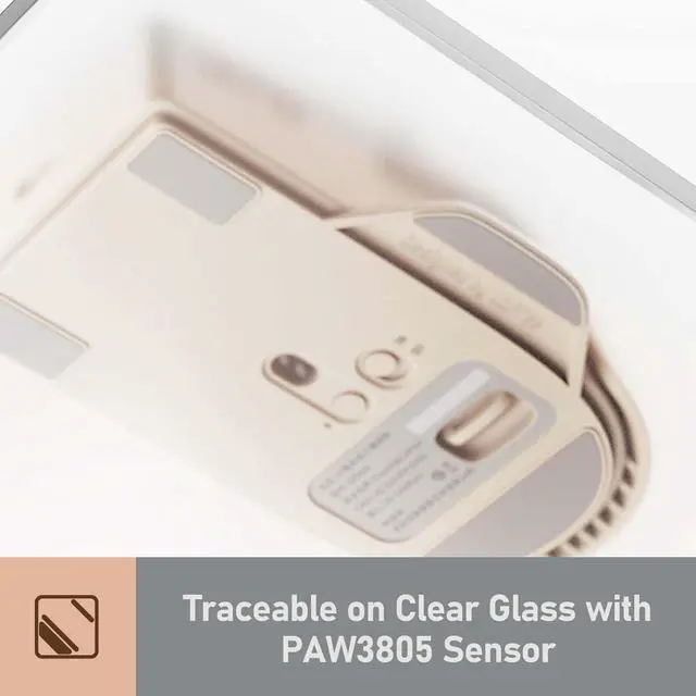 Alt view image 4 of 7 - LOFREE TOUCH PBT Wireless Mouse with USB receiver, Bluetooth, Wired Connection, Rechargeable, 4000 DPI with OLED Screen Compatible with glass surface for Mac Windows PC Notebook/Tofu White