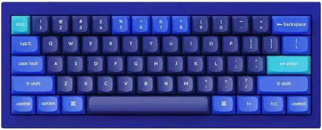 Main image of Wired Custom Mechanical Keyboard, QMK/VIA Programmable Macro, Full Aluminum, Hot-Swappable Gateron G Pro Red Switch, 60% Layout Double Gasket Compatible with Mac and Windows - Blue