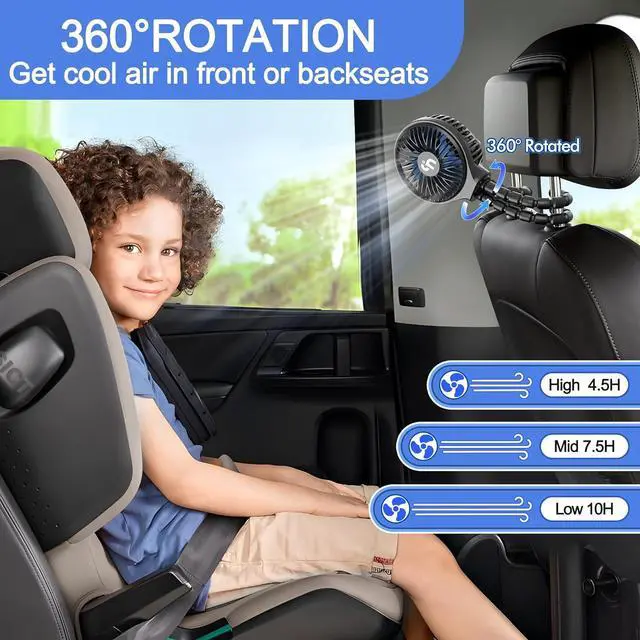 Alt view image 5 of 6 - Mini Handheld Stroller Fan,Personal Portable Car Seat Baby Fan with Flexible Tripod Fix on Stroller,USB or Battery Operated Desk Fan Adjustable 3 Speeds for Travel Treadmill Golf Cart