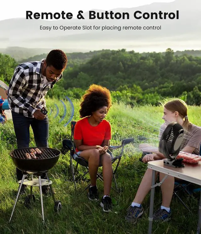 Alt view image 4 of 7 - 8-inch Clip on Fan - 12000mAh Portable Fan Battery Rechargeable with 3 Speeds and Strong Airflow, USB Fan Small Desk Fan Personal Quiet Fan for Office Stroller Bedroom and Camping.