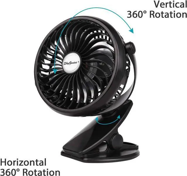 Alt view image 2 of 7 - USB Operated Clip on Mini Desk Fan, Black