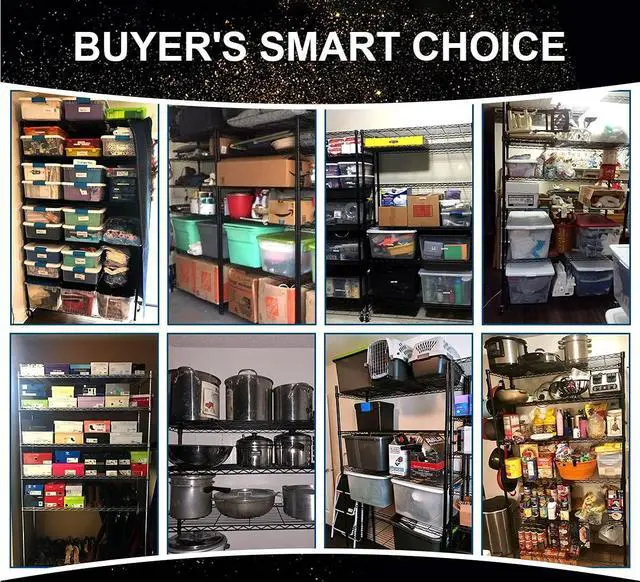 Alt view image 6 of 6 - Storage Shelves Metal Shelf Wire Shelving Unit with Wheels 6 Tier NSF Certification Adjustable Garage Shelving Utility Steel Heavy Duty Commercial Grade Shelving Rack for Garage Pantry Kitchen