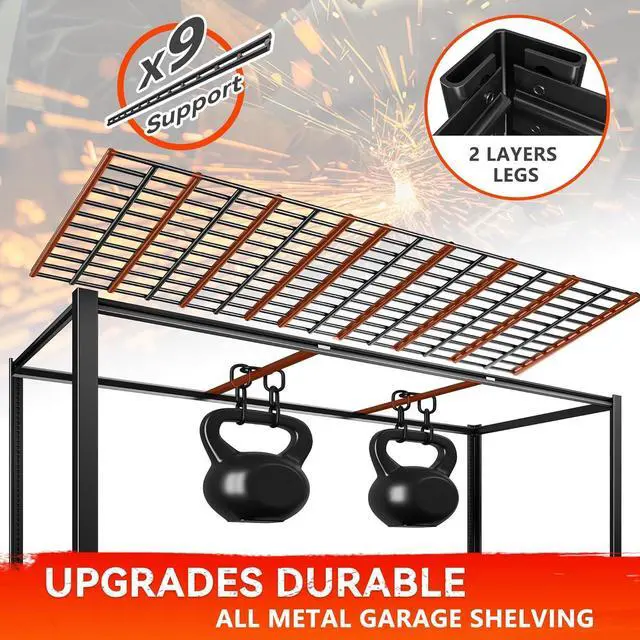 Alt view image 5 of 7 - 60" W Garage Shelving 3000LBS Heavy Duty Storage Shelves Adjustable 5 Tier Metal Shelving Unit for Storage Rack Garage Storage Shelves Industrial Shelf Utility Rack,72" H x 60" W x 24" D