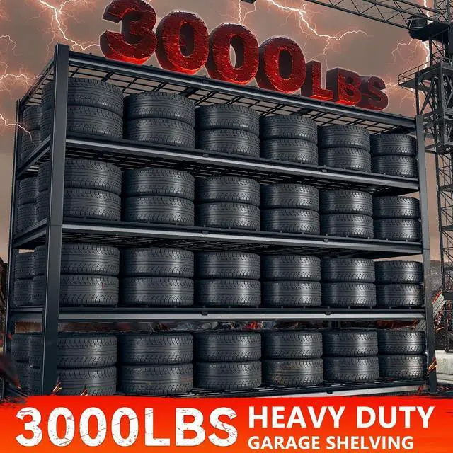 Alt view image 3 of 7 - 60" W Garage Shelving 3000LBS Heavy Duty Storage Shelves Adjustable 5 Tier Metal Shelving Unit for Storage Rack Garage Storage Shelves Industrial Shelf Utility Rack,72" H x 60" W x 24" D