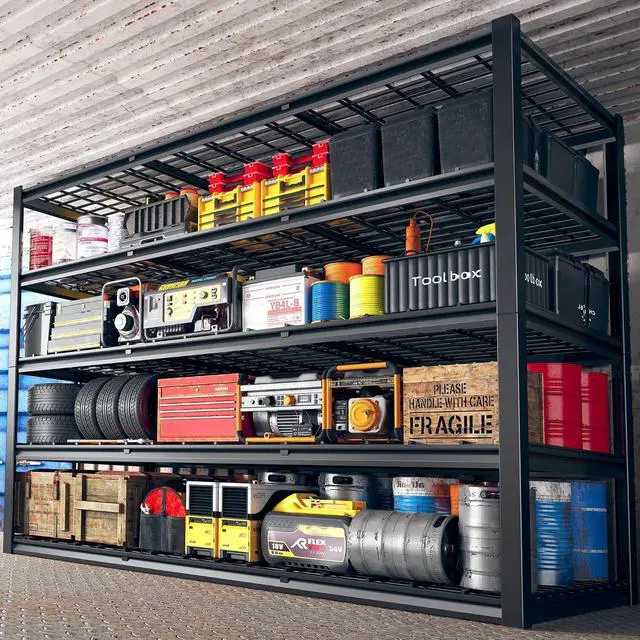 Alt view image 2 of 7 - 60" W Garage Shelving 3000LBS Heavy Duty Storage Shelves Adjustable 5 Tier Metal Shelving Unit for Storage Rack Garage Storage Shelves Industrial Shelf Utility Rack,72" H x 60" W x 24" D