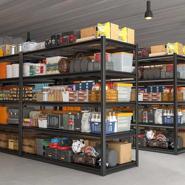 Alt view image 7 of 7 - 3000LBS Garage Shelving 48.2" W Storage Shelves Heavy Duty Shelving Adjustable 5 Tier Metal Shelves for Storage Commercial Shelving Unit Industrial Utility Shelf 24.2" Dx48.2 Wx 72.2" H