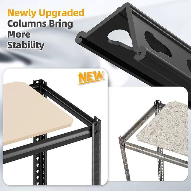 Alt view image 5 of 7 - Storage Shelves, 6 Tier Garage Storage Shelving Units Loads 2250LBS, 72H Adjustable Heavy Duty Metal Shelves for Storage Rack for Warehouse Pantry Kitchen Closet,16W X16D X72H