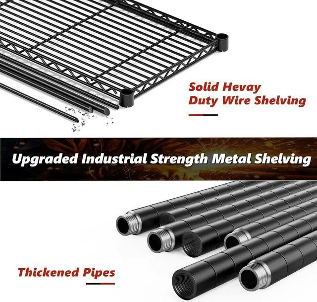 Alt view image 6 of 7 - 5-Shelf Wire Shelving,Storage Shelves Metal Shelves for Storage,71H Adjustable Garage Shelving Heavy Duty Storage Rack Pantry Shelf Kitchen Shelving,71H X35.4W X13.7D