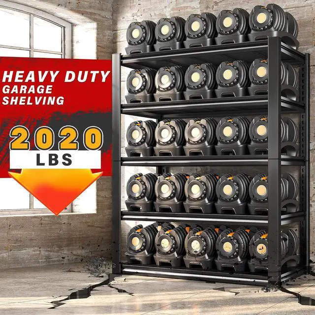 Alt view image 2 of 7 - 40"W Garage Shelving Heavy Duty Storage Shelves Load 2020Lbs Adjustable Garage Shelves Heavy Duty Shelving 5-Tier Metal Shelving Unit Garage Storage Shelves Utility Shelf Racks 40"W x18"D x72"H