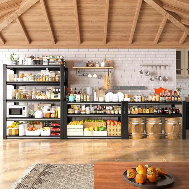 Alt view image 5 of 7 - 40"W Garage Shelving Heavy Duty Storage Shelves Load 2020Lbs Adjustable Garage Shelves Heavy Duty Shelving 5-Tier Metal Shelving Unit Garage Storage Shelves Utility Shelf Racks 40"W x18"D x72"H