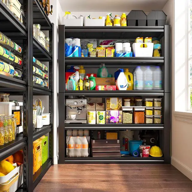 Alt view image 7 of 7 - 40"W Garage Shelving Heavy Duty Storage Shelves Load 2020Lbs Adjustable Garage Shelves Heavy Duty Shelving 5-Tier Metal Shelving Unit Garage Storage Shelves Utility Shelf Racks 40"W x18"D x72"H