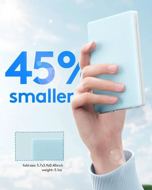 Alt view image 6 of 7 - Bluetooth Foldable Keyboard, Wireless Portable Folding Keyboard, Full-Size Ultra-Slim Rechargeable Keyboard Connect Up to 3 Devices for iOS Android Windows Phone Tablet and Laptop, Blue