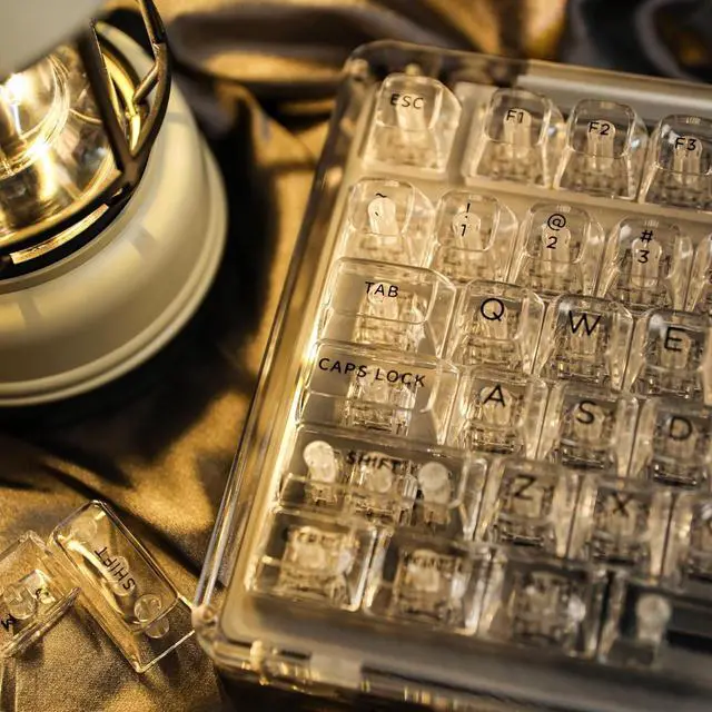 Alt view image 4 of 7 - Transparent PC Keycaps Set, 146 Keys ASA Profile ANSI ISO Layout RGB Shine Through Keycaps for Mechanical Keyboard, Compatible with Mx Switches (Clear)