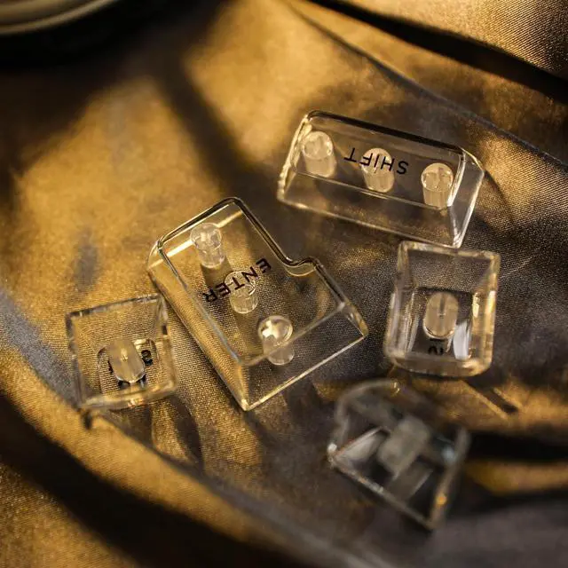 Alt view image 3 of 7 - Transparent PC Keycaps Set, 146 Keys ASA Profile ANSI ISO Layout RGB Shine Through Keycaps for Mechanical Keyboard, Compatible with Mx Switches (Clear)