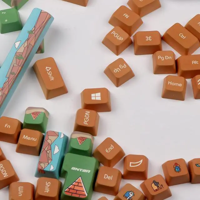 Alt view image 4 of 7 - Fantasy of Egypt-Pyramids PBT Keycaps Set, Dye Sublimation 146 Keys MDA Profile ANSI/ISO Keycaps Set for Mechanical Gaming Keyboard