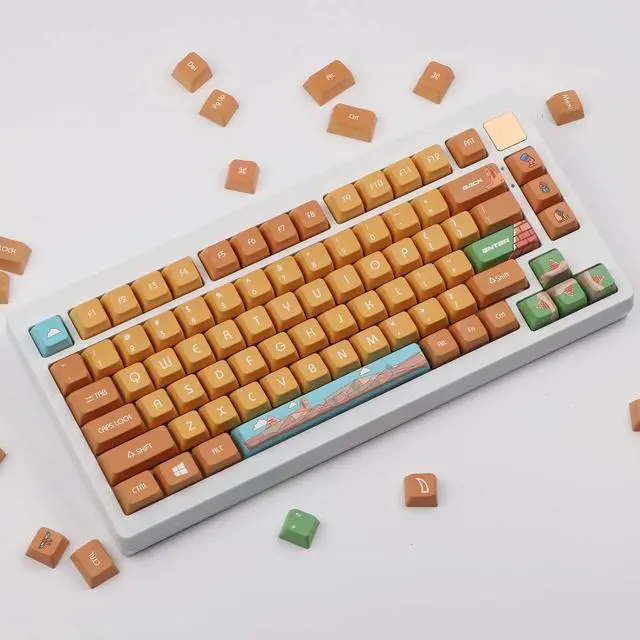 Alt view image 6 of 7 - Fantasy of Egypt-Pyramids PBT Keycaps Set, Dye Sublimation 146 Keys MDA Profile ANSI/ISO Keycaps Set for Mechanical Gaming Keyboard