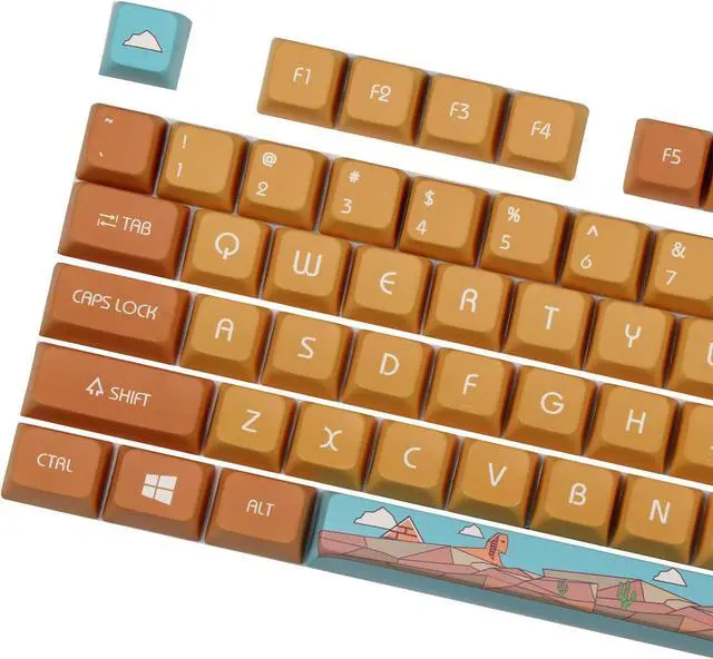 Alt view image 3 of 7 - Fantasy of Egypt-Pyramids PBT Keycaps Set, Dye Sublimation 146 Keys MDA Profile ANSI/ISO Keycaps Set for Mechanical Gaming Keyboard