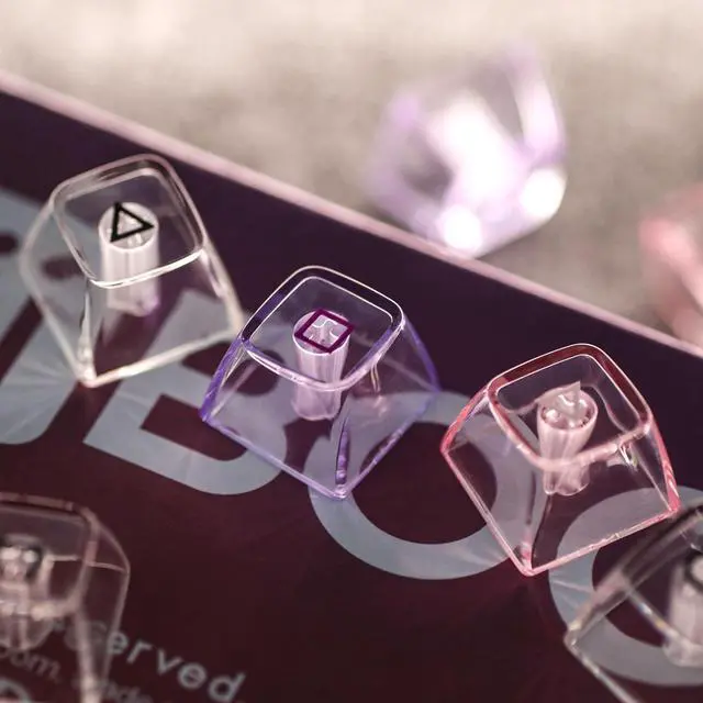Alt view image 5 of 7 - Transparent PC Keycaps Set, 146 Keys ASA Profile ANSI ISO Layout RGB Shine Through Keycaps for Mechanical Keyboard, Compatible with Mx Switches (Purple)