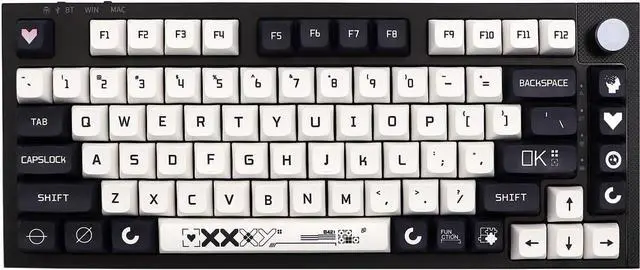Main image of Key Caps XDA Profile Black and White Keycaps 126 Keys Theme Keycaps PBT Dye Sublimation Keycaps Custom Keycaps for US/ISO Layout Cherry MX Switch Mechanical Keyboards