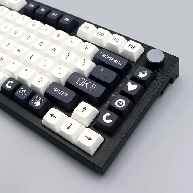 Alt view image 3 of 7 - Key Caps XDA Profile Black and White Keycaps 126 Keys Theme Keycaps PBT Dye Sublimation Keycaps Custom Keycaps for US/ISO Layout Cherry MX Switch Mechanical Keyboards