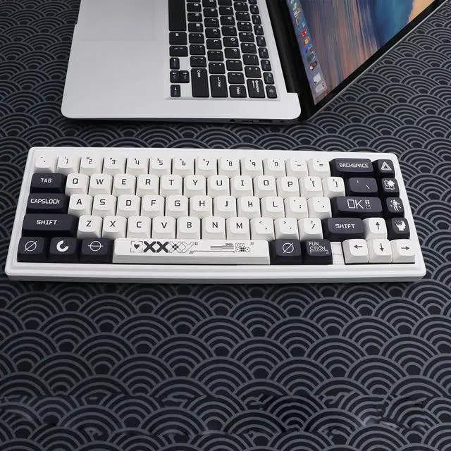 Alt view image 5 of 7 - Key Caps XDA Profile Black and White Keycaps 126 Keys Theme Keycaps PBT Dye Sublimation Keycaps Custom Keycaps for US/ISO Layout Cherry MX Switch Mechanical Keyboards