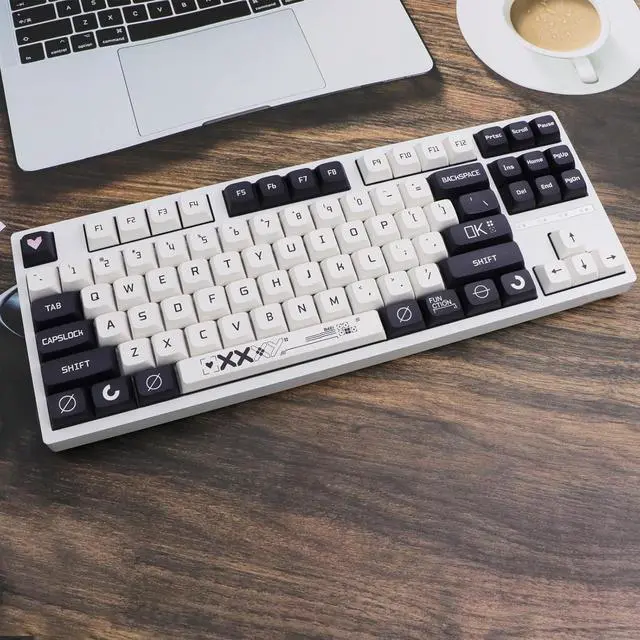 Alt view image 7 of 7 - Key Caps XDA Profile Black and White Keycaps 126 Keys Theme Keycaps PBT Dye Sublimation Keycaps Custom Keycaps for US/ISO Layout Cherry MX Switch Mechanical Keyboards